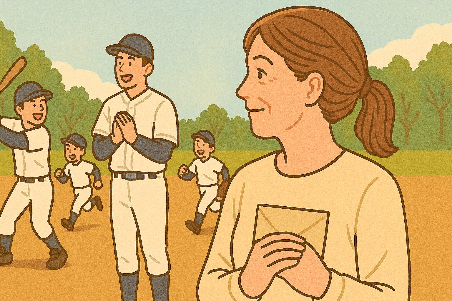 子どもの部活動を応援する保護者の姿