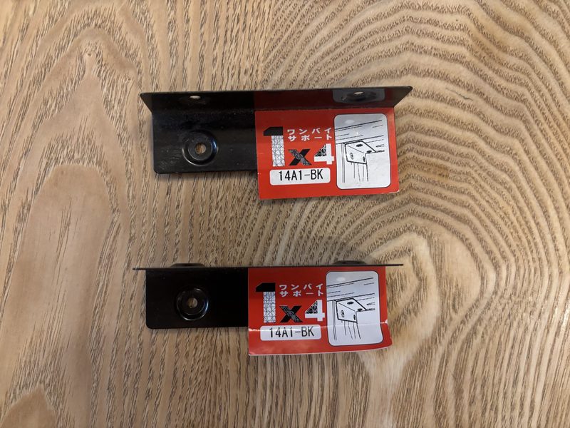 1×4材専用L字金具 14A1-BK 黒 2個