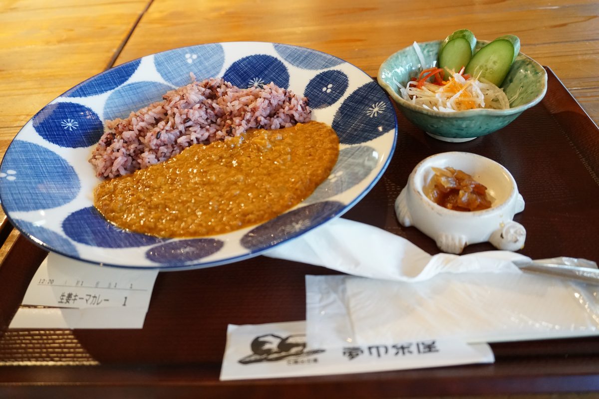 夢市茶屋の古代米キーマカレー